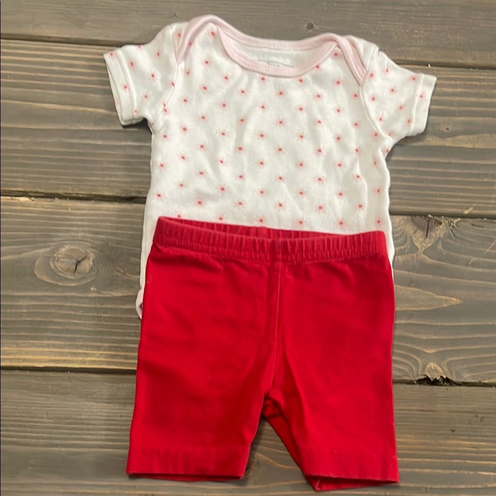 Pink and Red Baby Outfit Size 3-6 Month